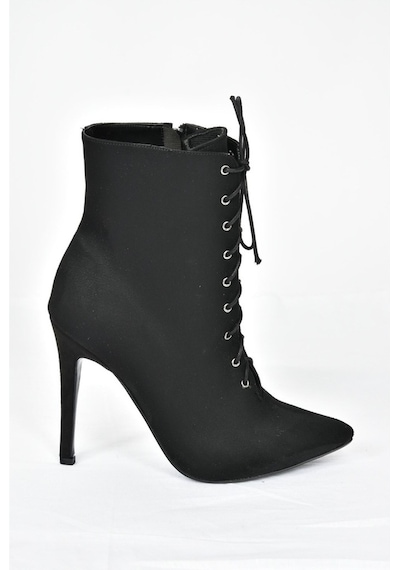 Fox Shoes Siyah Süet Ince Yüksek Topuklu Kadın Bot L372493502