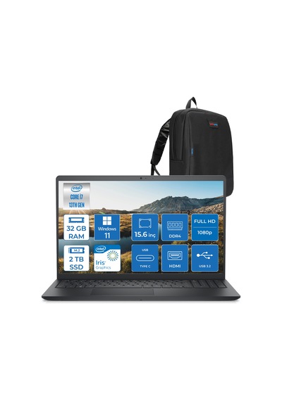 Dell Inspiron 15 3530 ZI35301103H14 i7-1355U 32 GB 2 TB SSD 15.6" W11H Dizüstü Bilgisayar + Zetta Çanta