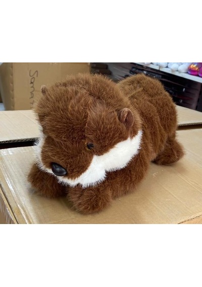 Peluş Kahverengi Uyku Arkadaşı Yatan Susamuru Büyük Boy Su Samuru Peluş 50 Cm Pelüş