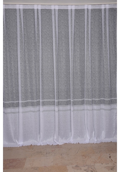 X Model Beyaz Renk Dikilmiş Pileli Fon Perde 300x260 Cm