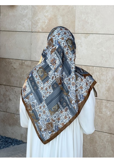 Qalortex Scarf Pamuklu Piraye Desen Eşarp - Pas
