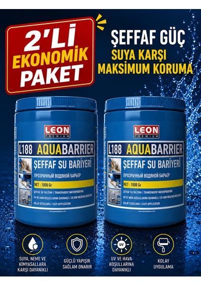2 Adet Şeffaf Ve Güçlü Su Bariyeri Küf Önleyici Ve Su Yalıtımı 1 Kg