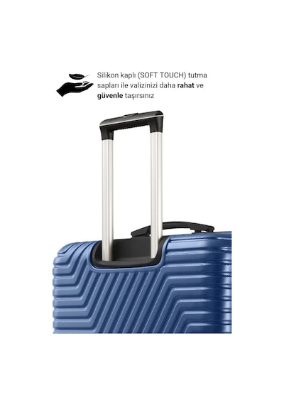 G&d Polo Suitcase Abs Kabin Ve Büyük Boy Çivit Mavi 2'li Valiz Seti 600.05-set-bk Mavi