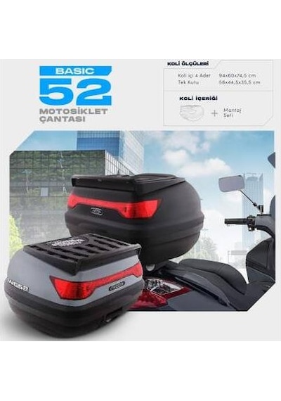 Wogen 52 Litre Basic Motosiklet Çantası - Nardo Gri - 1402 005 Gri