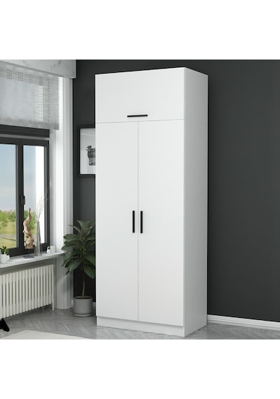 Kale 2 Kapaklı Zincir Dolap-yüklük - Beyaz 255cm