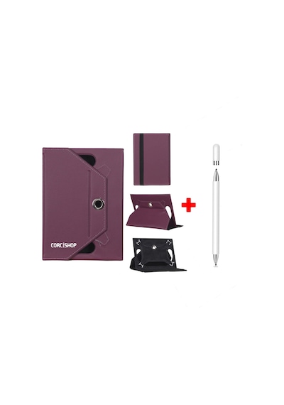 Tcl Tab 11 Tablet 9466x Uyumlu Kılıf Universal Standlı + Dokunmatik Tablet Kalem Stylus Kapaklı Kılıf