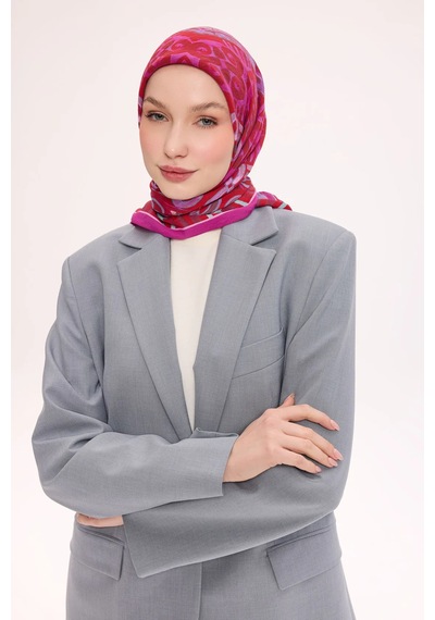 Silk Home Dört Mevsim Antik Motif Viskon Velora Eşarp 6421 Fuşya