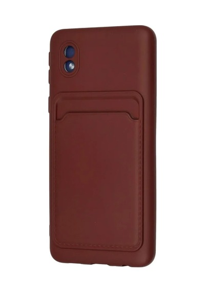 Jenerik Samsung Galaxy Uyumlu A01 Core Kılıf Kelvin Kartvizitli Silikon - Bordo