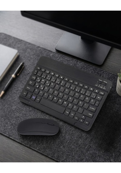 Bluetooth Klavye Mouse Seti Taşınabilir Wireless Bilgisayar Aksesuarı
