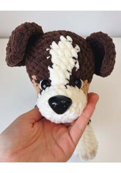 Bailey The Dog Amigurumi Köpek Oyuncak Açık Kahverengi - Beyaz