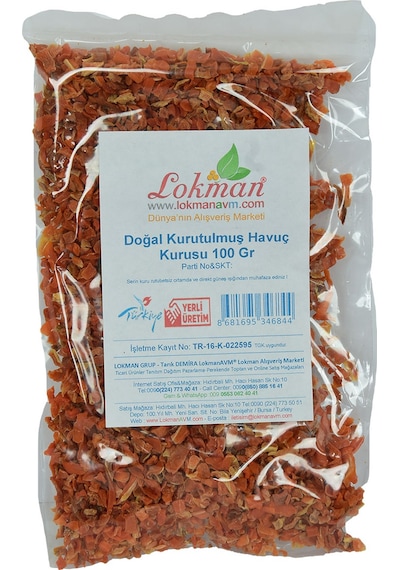 Lokman Avm Doğal Kurutulmuş Havuç Kurusu 100 G