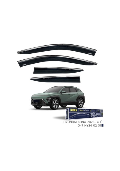 Niken Hyundai Uyumlu Kona 2023 Sonrası Kromlu Cam Rüzgarlığı 4lü Parça