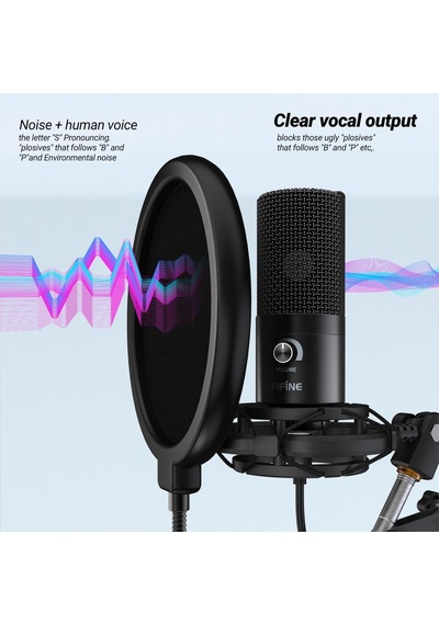 Coverzone Stüdyo Ve Masaüstü Standı İçin Mikrofon Pop Filtresi, Çift Katmanlı, Kaz Boynu Klipsi, Akış, Podcasting, Seslendirme, Ev Kayıt Stüdyosu İçin, Siyah