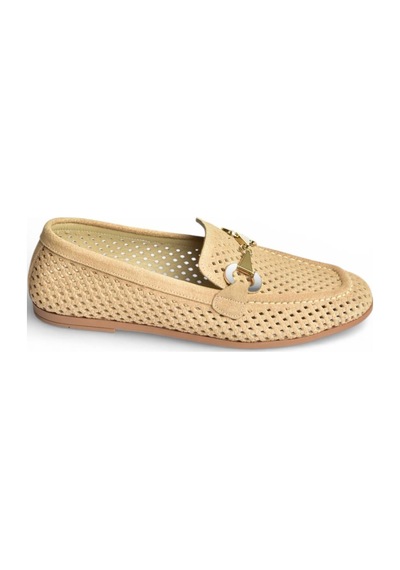 Fox Shoes Y291262402 Bej Süet Toka Detaylı Kadın Babet Bej