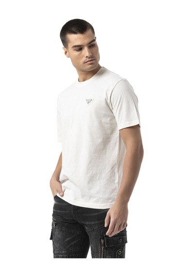 Cipo & Baxx Erkek Basic Bisiklet Yaka Regular Fit Pamuklu Kısa Kollu Tişört Ct823 Ecru