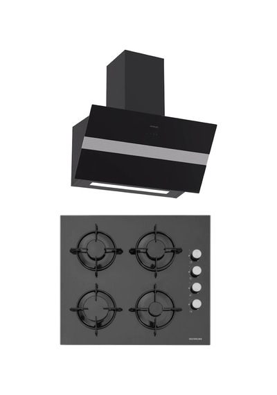 Silverline CS5349B01 - 3472 Bold 60 Siyah Cam Ankastre Set