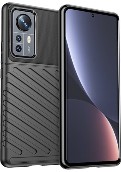 Microcase Xiaomi Mi 12X Thunder Serisi Silikon Kılıf-Siyah
