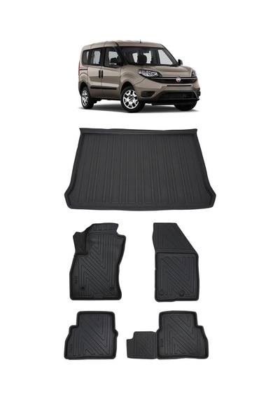 Fiat Doblo 2012 Model İle Uyumlu 5d Premium Ekstra Havuzlu Paspas Ve Bagaj Havuzu Set