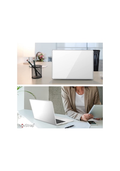 Novstrap Apple Macbook Air M3 Çip 2024 13.6 İnç A3113 İle Uyumlu Kılıf Sert Parlak Koruma Kapak Şeffaf