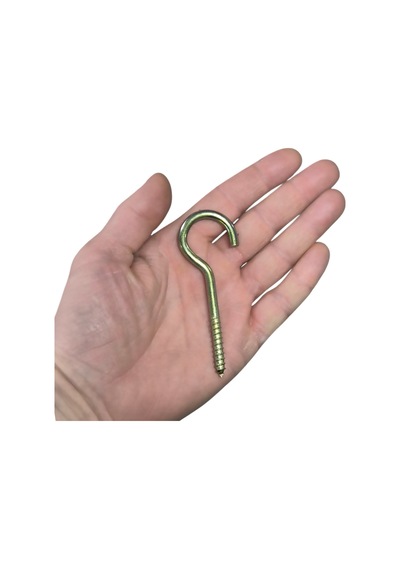 Piton 23 150 Çengel 9cm Vidalı Askı Eğri Se Demir Duy Kanca -10 Adet 90mm