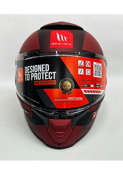 Şeffaf Güneş Vizörlü + Mt Thunder 4sv Luminence D5 Kapalı Kask Mat Kırmızı - Siyah