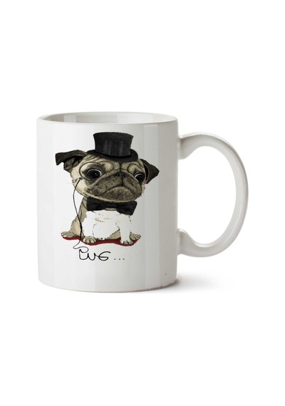Pug Gentle Pug İki Tarafı Baskılı Kupa Bardak Çok Renkli