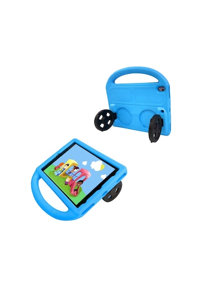 Apple Uyumlu iPad Pro 10.5 7.nesil Zore Wheel Car Tekerlek Standlı Tablet Eva Silikon Kılıf-mor