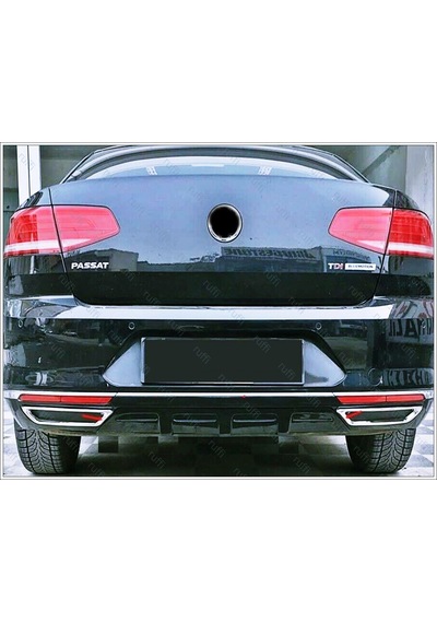 Vw Passat B8 Krom Arka Tampon Alt Çıta 3 Prç P.Çelik 2014-2019