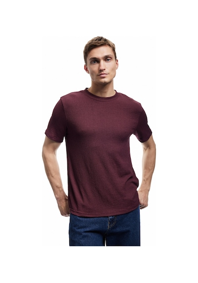 Koton Bisiklet Yaka Regular Fit Kısa Kollu Basic Tişört Bordo 5sam10065hk Bordo
