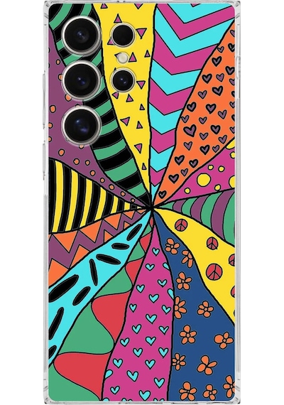 Samsung Galaxy S24 Ultra İle Uyumlu Retro Color 4 Kamera Korumalı Şeffaf Kılıf Şeffaf