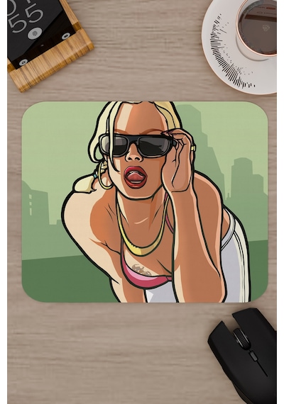 Gta San Andreas Kaymaz Dikişli Kauçuk Oyuncu Mousepad V2 - 22x18 Gaming Mouse Pad Fare Altlığı