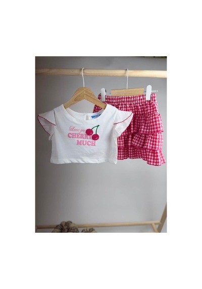 Poala Kids Cherry Crop Set Pembe