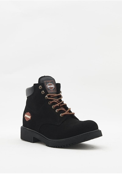 Harley Davidson 556 Mid Black Süet Erkek Bot Siyah