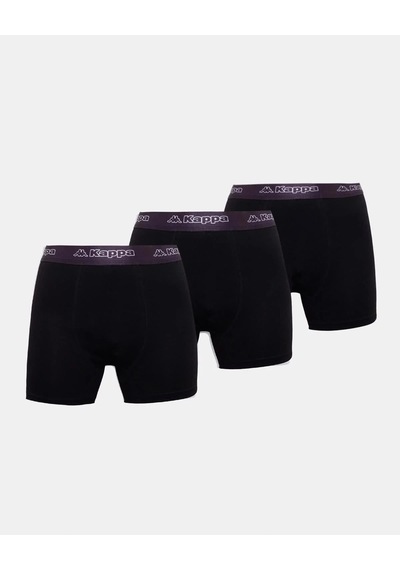 Kappa Logo Fuego 3 Pack Erkek Siyah Slim Boxer
