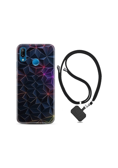 Huawei P20 Lite Kılıf Boyun Askılı Renkli Prizmalar 1783
