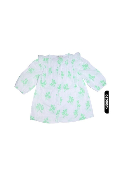 Xo Kids Kız Çocuk Gömlek 1-14 Yaş 813 Ku00020 Beyaz - Yeşil