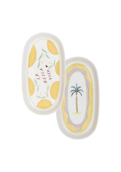 The Mia Itl0019 Italian Summer Oval Servis Tabağı 2li 29 Cm Ekru