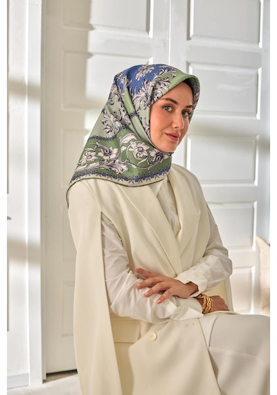 Silk Home Twill İpek Eşarp 11482-17 Yeşil, İndigo, Taş, Gri, Antrasit