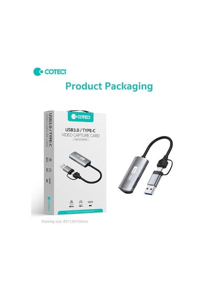 Canlı Yayın Video Yakalama Kartı 4k 60hz Usb 3.0 / Type-c İkili Arayüz 1080p 60hz Video Capture Card K Capture-01