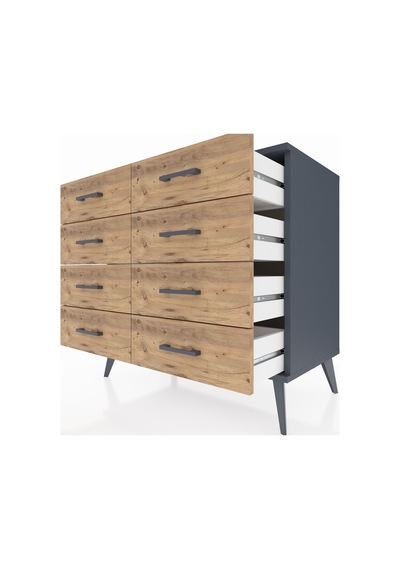 Hyperion Şifonyer 8 Çekmeceli 88x44x80 Antrasit-antrasit/çam Antrasit/çam Hyperion Şifonyer 8 Çekmeceli 88x44x80 Antrasit-antrasit/çam Antrasit/çam