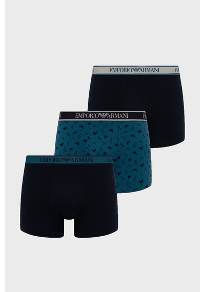 Emporio Armani Logolu 3 Pack Boxer Erkek Boxer Em000259 Af25019 Mb676 Lacivert-petrol-lacivert