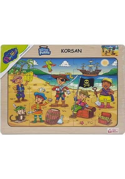 Playwood Ahşap Eğitici Puzzle Korsan Ony56