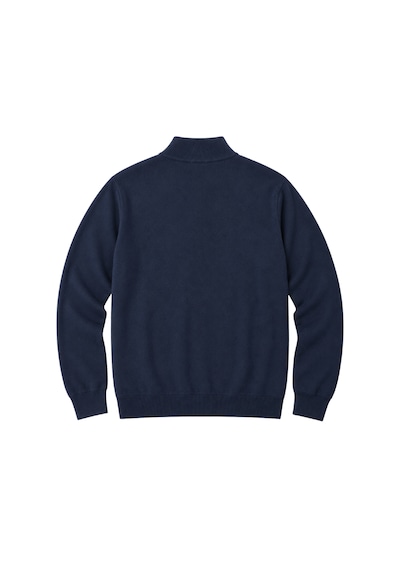 Battalmoda Erkek Büyük Beden Koyu İndigo Fermuarlı Dik Yaka Pamuklu Hırka 3xl-4xl-5xl-6xl Koyu Indigo
