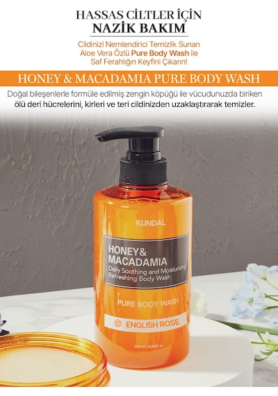 Kundal Honey & Macadamia Pure English Rose Body Wash 500 ML