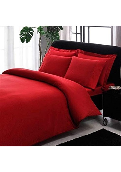 Taç Premium Basic Nevresim Takımı Stripe Kırmızı King Size Xl Battal Boy Çok Renkli
