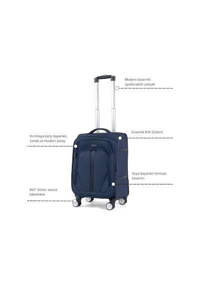 Reymond Luggage Luna Serisi Seyahat Valizi, Kabin Boy Kırmızı