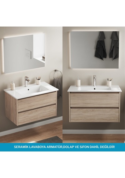 Isvea Sistema T-flat Slim İnce Formlu Lavabo 81 X 46,5 Cm Beyaz Beyaz