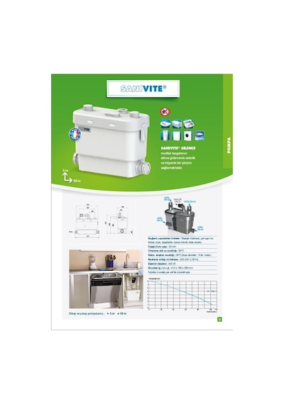 Sanivite - 4 Ünite Atık Su Tahliye Cihazı - 12 Lt