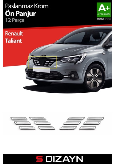 S-dizayn Renault Taliant Krom Ön Panjur Diamond Model 12 Prç. 2021 Üzeri A+ Kalite