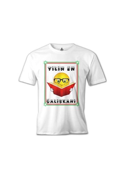 Yılın En Çalışkanı Beyaz Erkek Tshirt